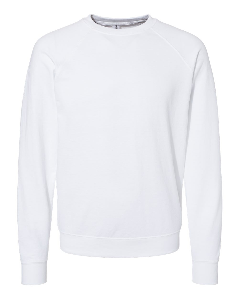 Unisex Icon Lightweight Loopback Terry Crewneck Sweatshirt - Front - B11576002 - White