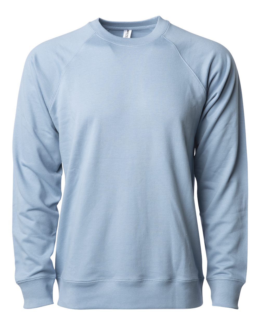 Unisex Icon Lightweight Loopback Terry Crewneck Sweatshirt - Front - B11576252 - Misty Blue