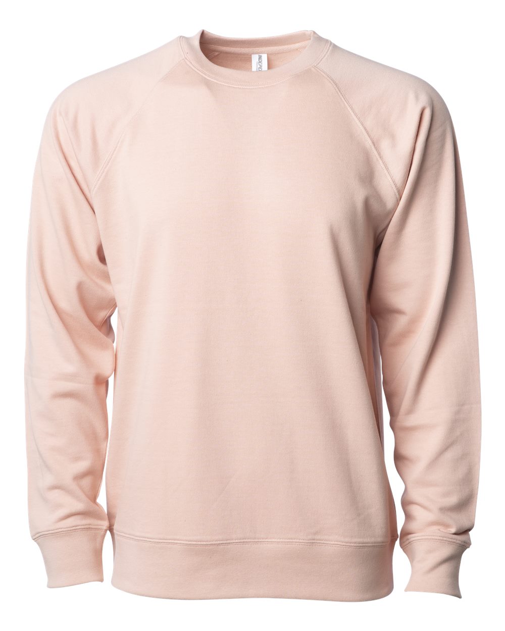 Unisex Icon Lightweight Loopback Terry Crewneck Sweatshirt - Front - B11576302 - Rose