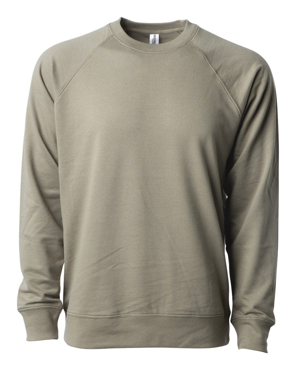 Unisex Icon Lightweight Loopback Terry Crewneck Sweatshirt - Front - B11576642 - Olive