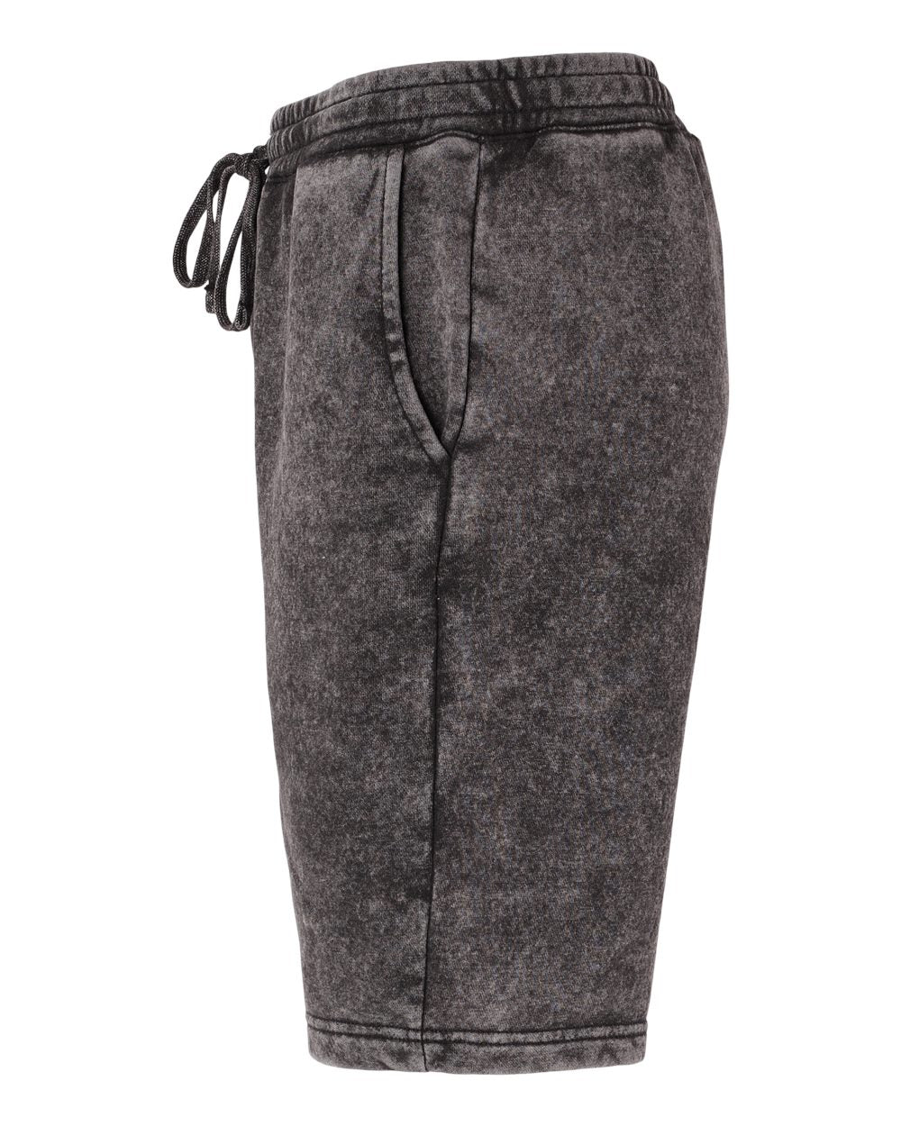 Unisex Mineral Wash Fleece Shorts - DirectSide - B02176502 - Black