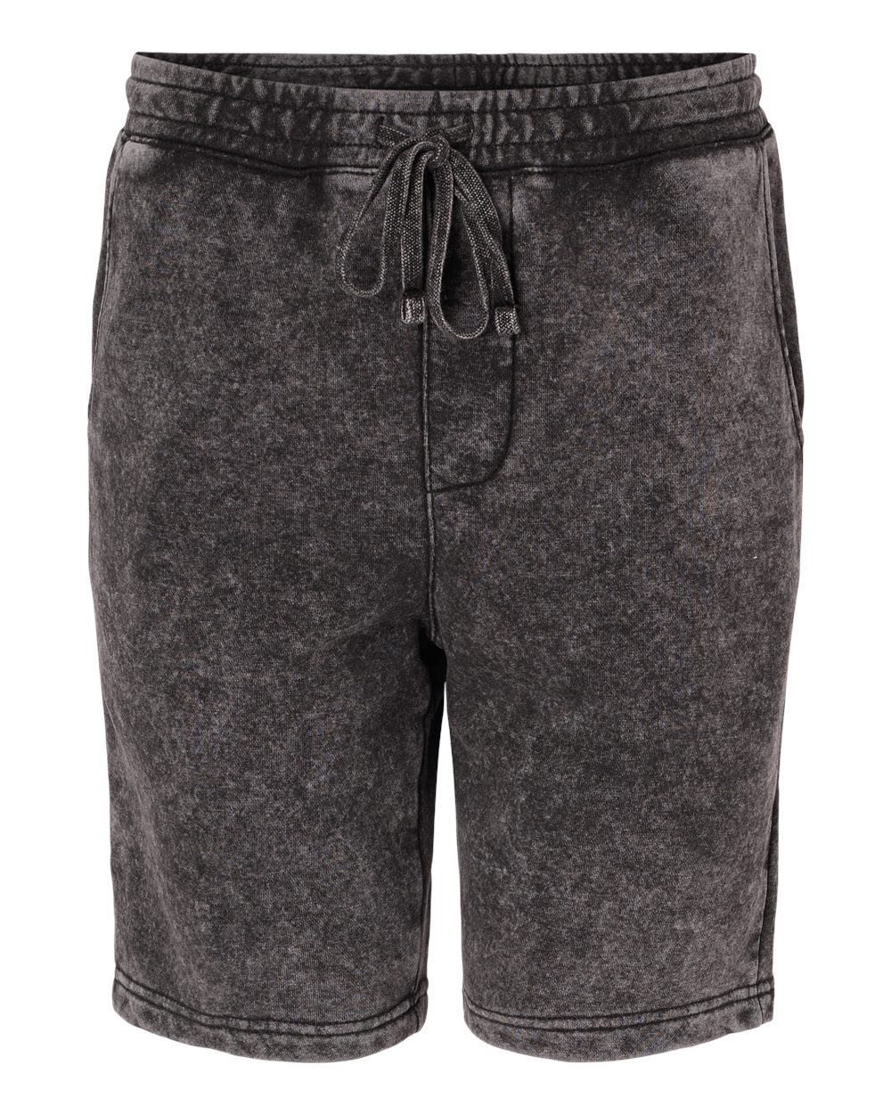 Unisex Mineral Wash Fleece Shorts - Front - B02176502 - Black