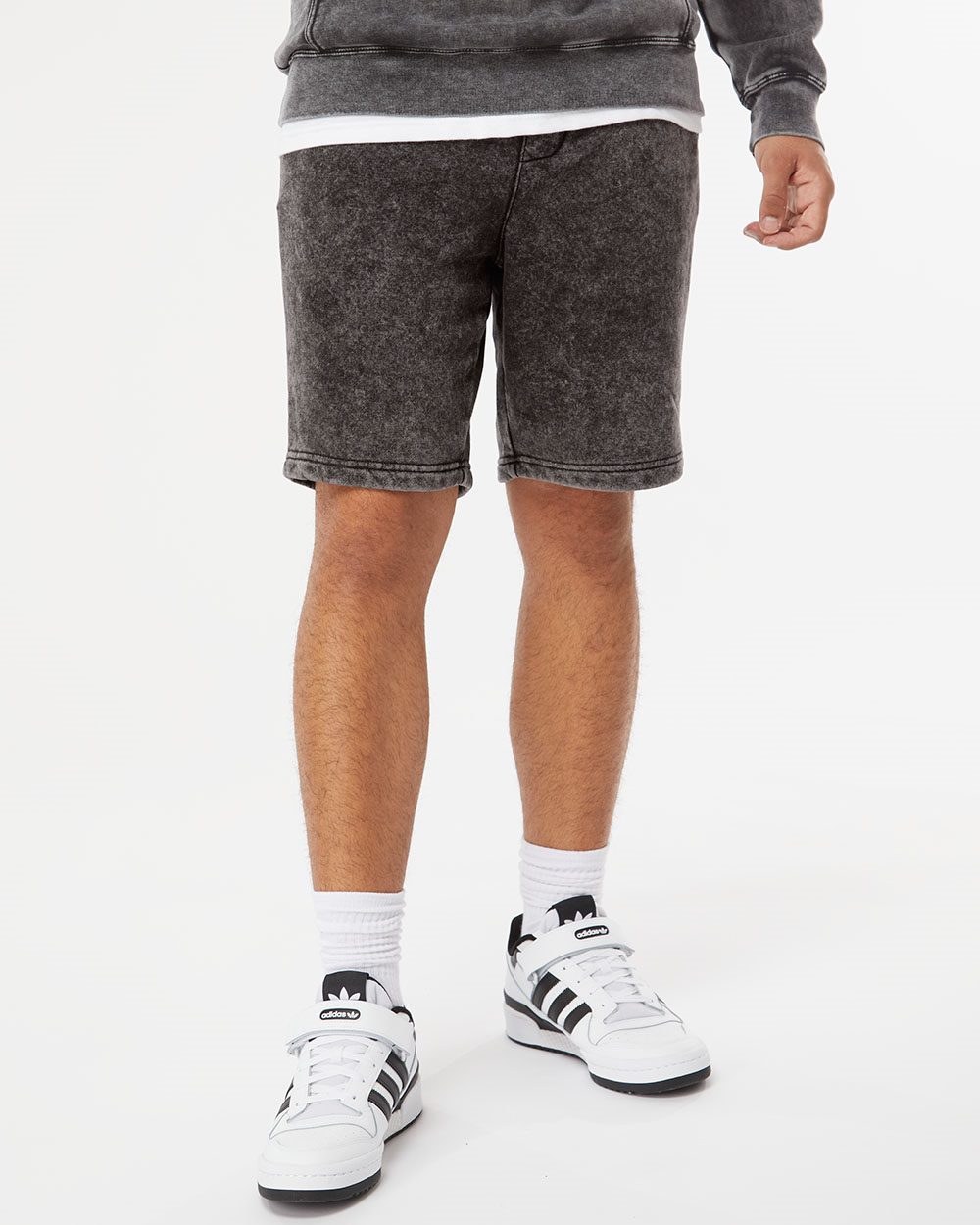 Unisex Mineral Wash Fleece Shorts - styleImage