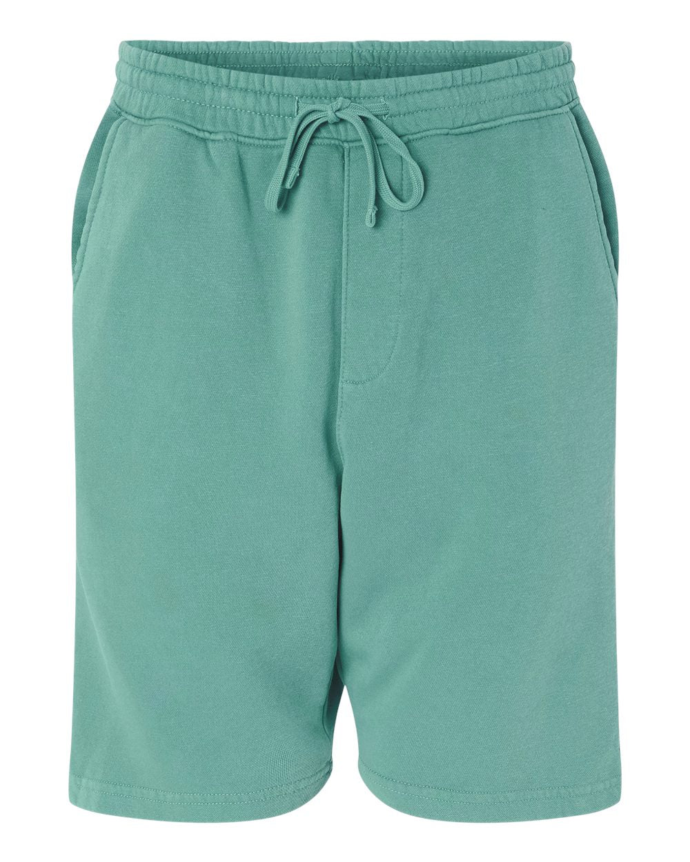 Unisex Pigment-Dyed Fleece Shorts - Front - B02676192 - Pigment Mint