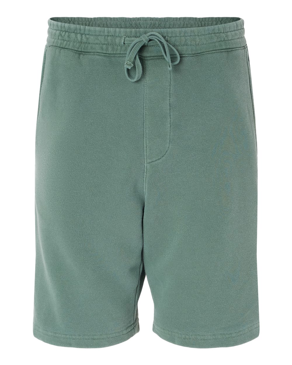 Unisex Pigment-Dyed Fleece Shorts - Front - B02676232 - Pigment Alpine Green