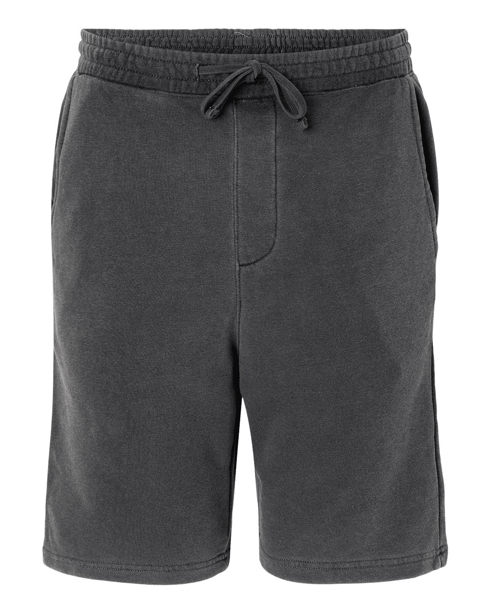Unisex Pigment-Dyed Fleece Shorts - Front - B02676502 - Pigment Black