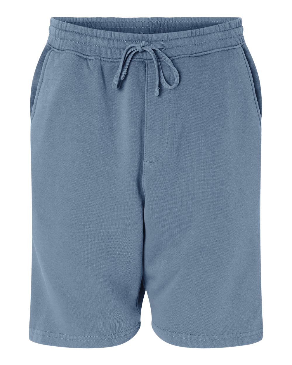 Unisex Pigment-Dyed Fleece Shorts - Front - B02676653 - Pigment Slate Blue
