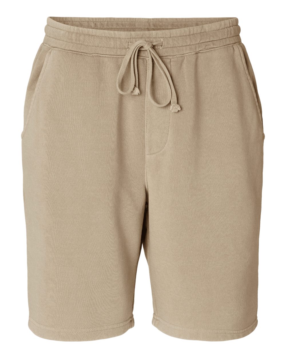 Unisex Pigment-Dyed Fleece Shorts - Front - B02676732 - Pigment Sandstone