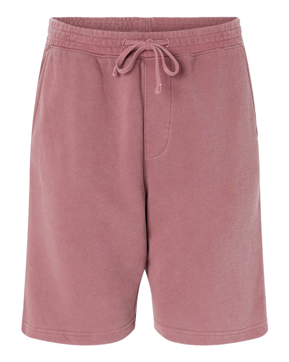 Unisex Pigment-Dyed Fleece Shorts - Front - B02676852 - Pigment Maroon