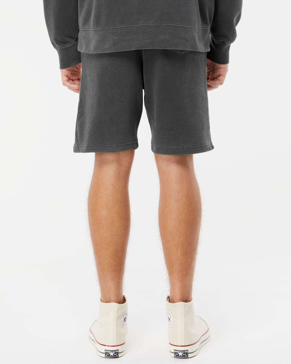 Unisex Pigment-Dyed Fleece Shorts - OnModelBack - B02676502 - Pigment Black