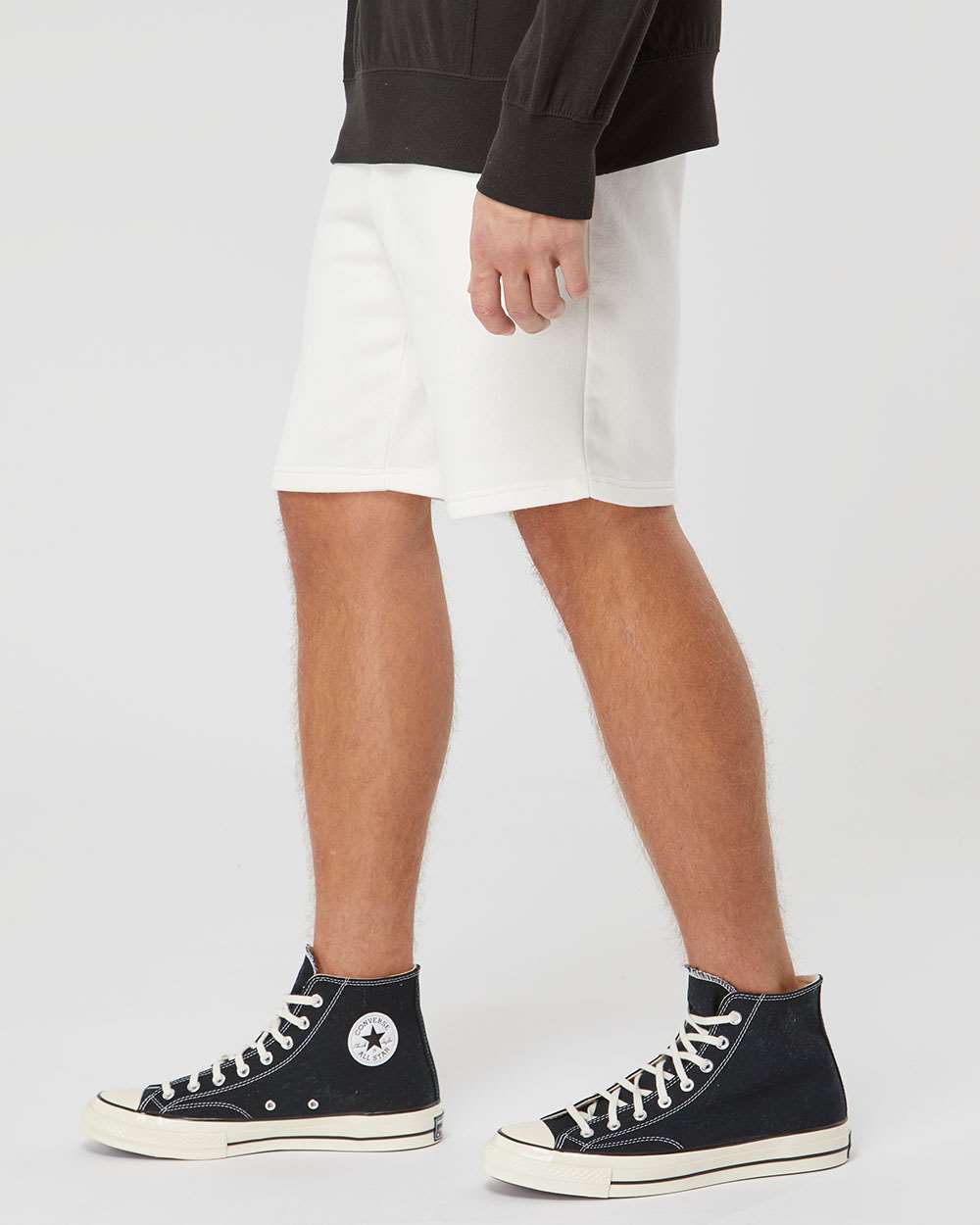 Unisex Pigment-Dyed Fleece Shorts - OnModelSide - B02676012 - Prepared For Dye