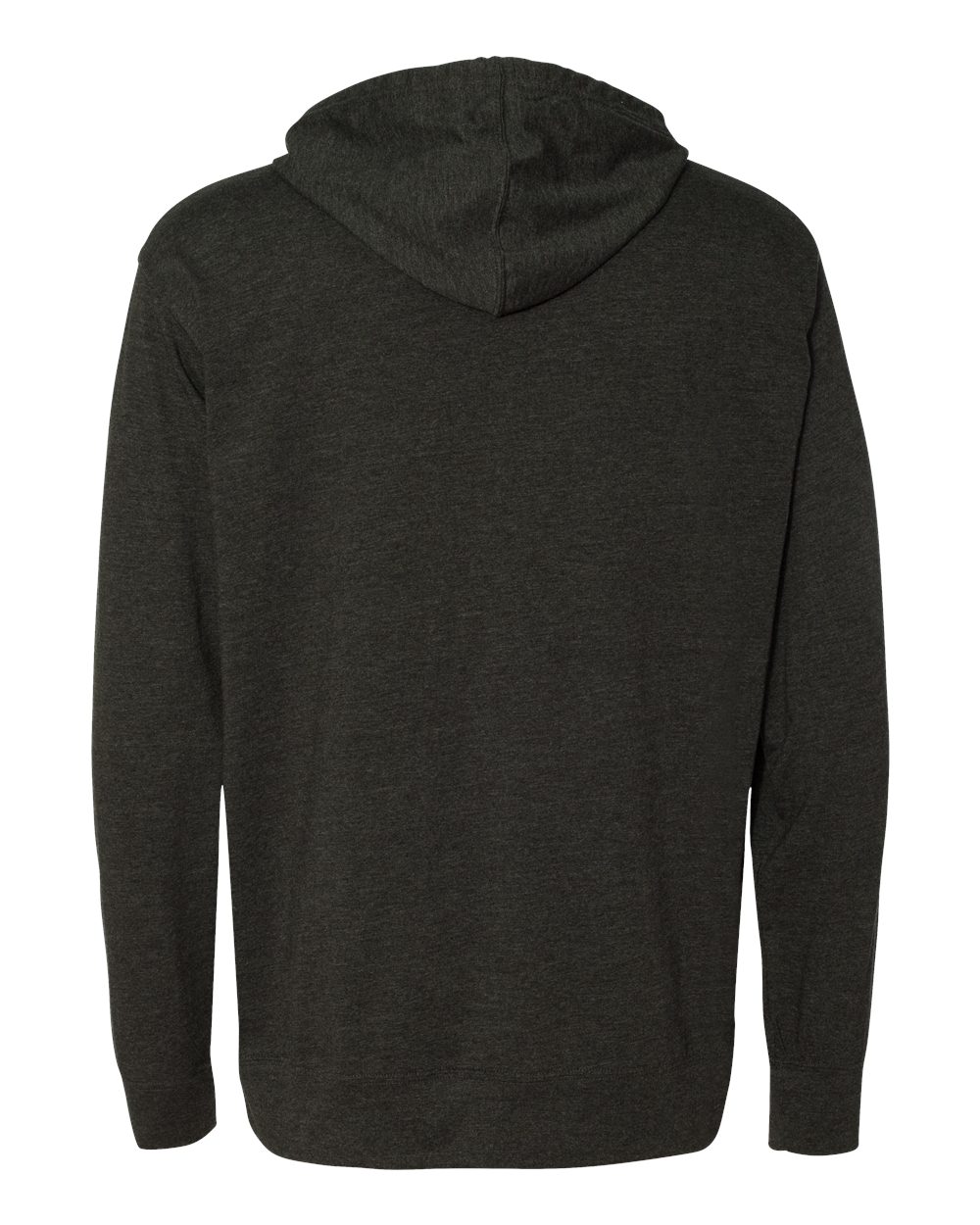 Unisex Lightweight Hooded Pullover T-Shirt - Back - B01976092 - Charcoal Heather