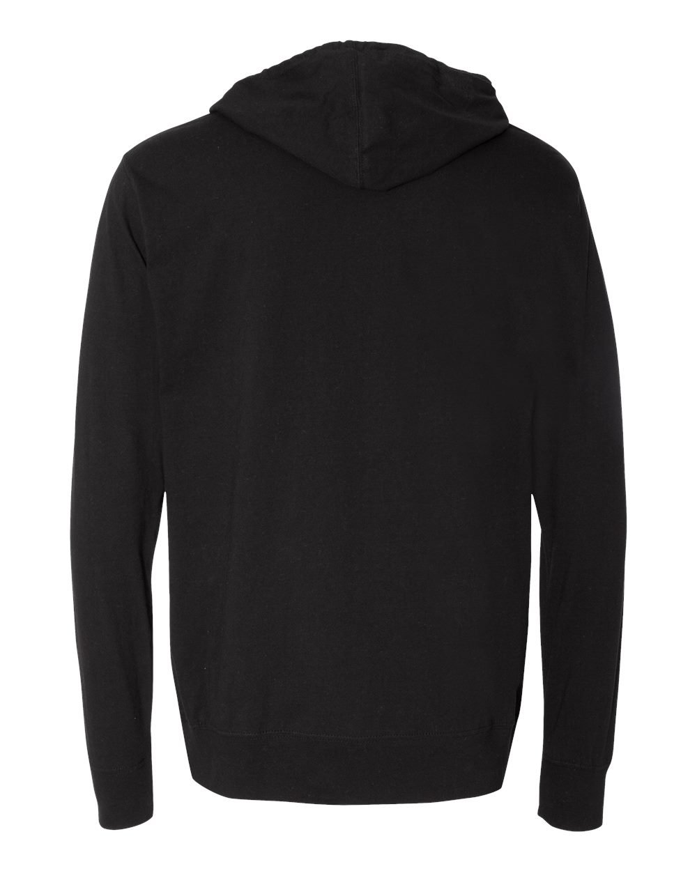Unisex Lightweight Hooded Pullover T-Shirt - Back - B01976502 - Black