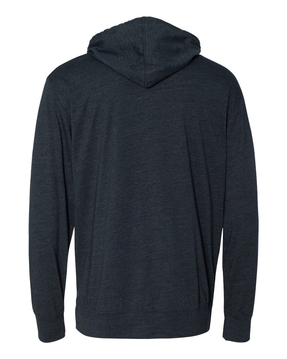Unisex Lightweight Hooded Pullover T-Shirt - Back - B01976652 - Classic Navy Heather