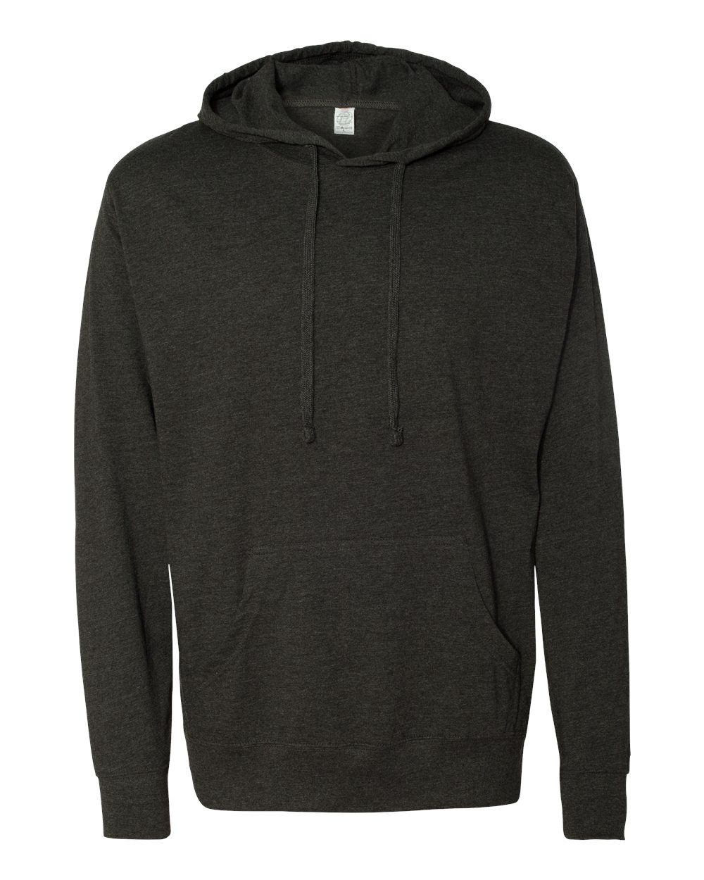 Unisex Lightweight Hooded Pullover T-Shirt - Front - B01976092 - Charcoal Heather