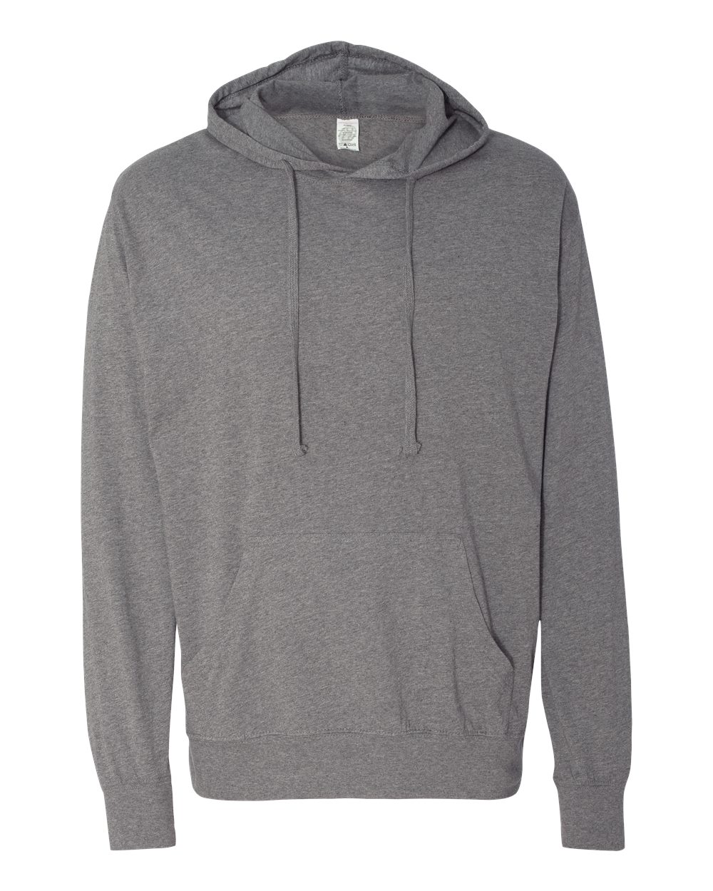Unisex Lightweight Hooded Pullover T-Shirt - Front - B01976352 - Gunmetal Heather