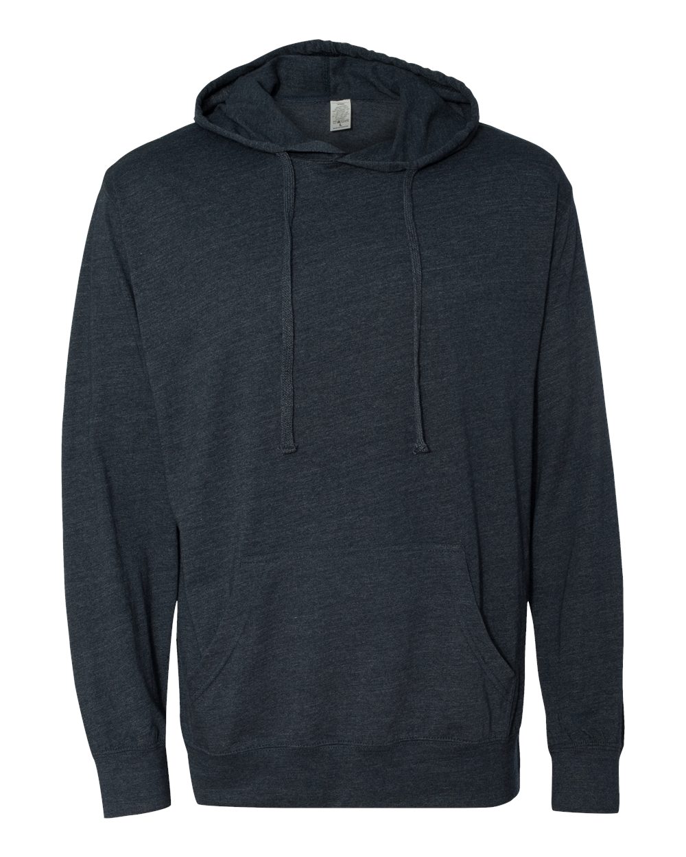 Unisex Lightweight Hooded Pullover T-Shirt - Front - B01976652 - Classic Navy Heather