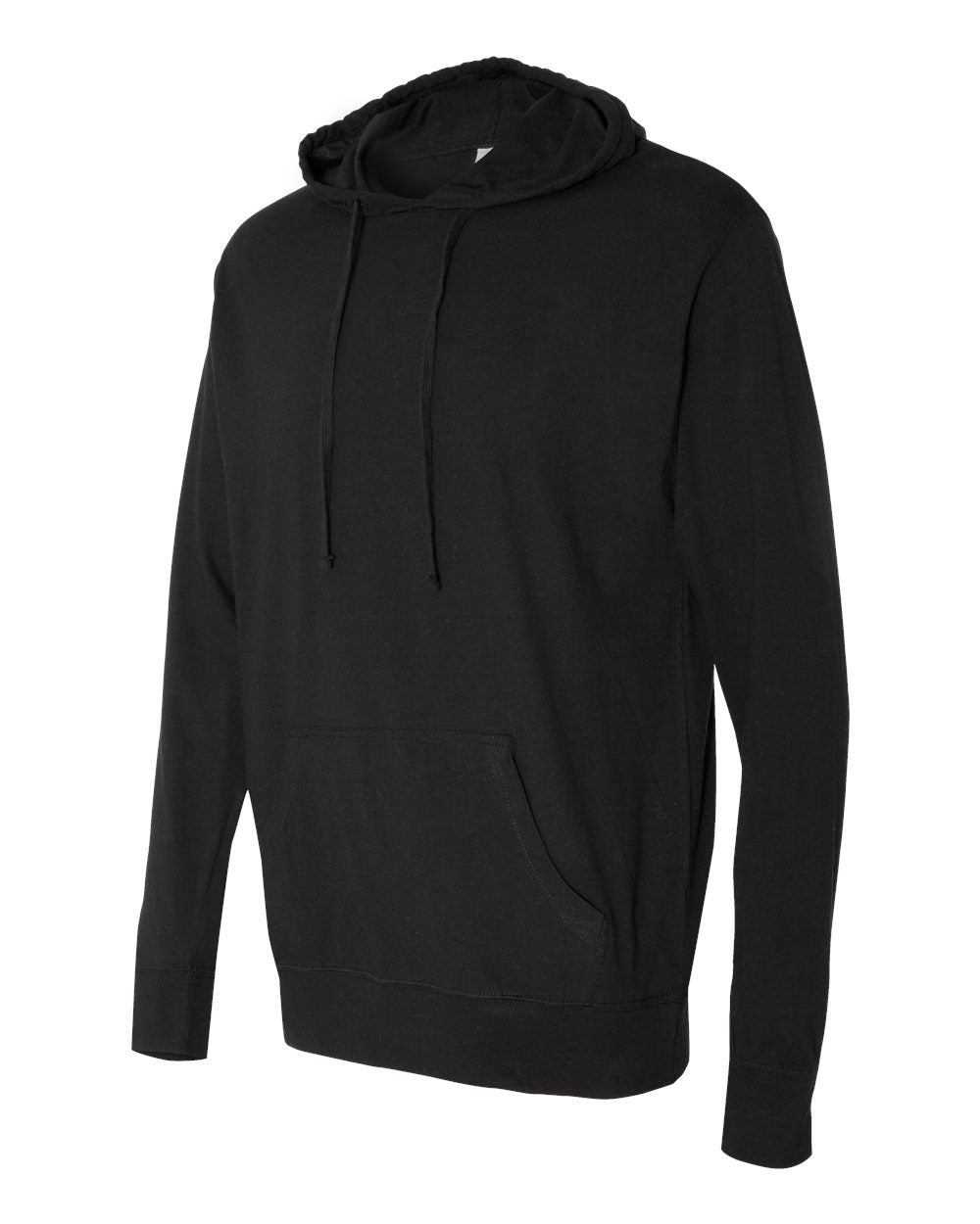 Unisex Lightweight Hooded Pullover T-Shirt - Side - B01976502 - Black