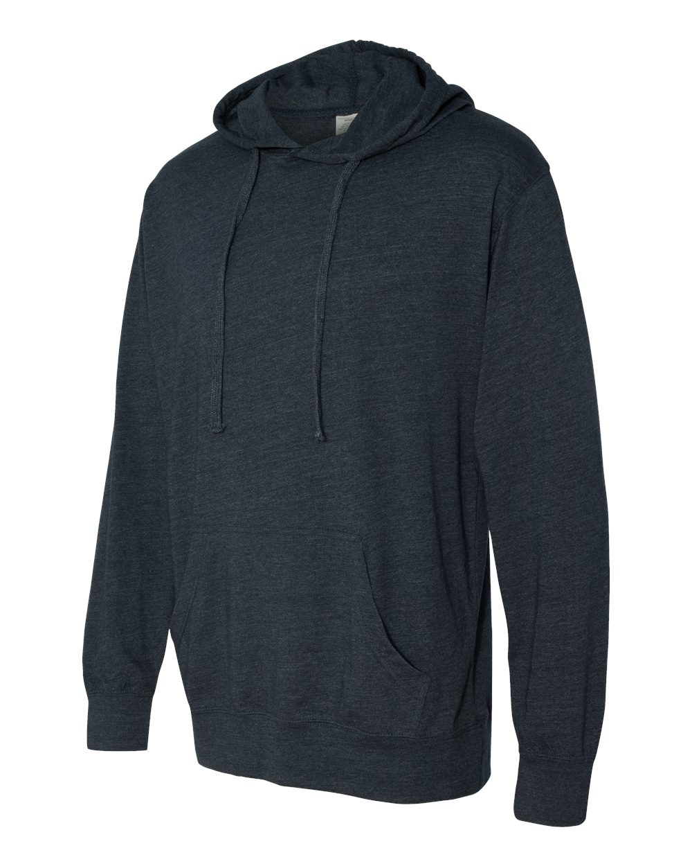 Unisex Lightweight Hooded Pullover T-Shirt - Side - B01976652 - Classic Navy Heather