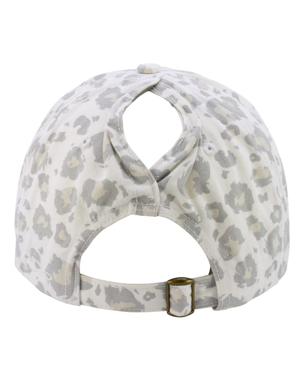 Women's Garment-Washed Fashion Print Cap - Back - B97795960 - Snow Leopard