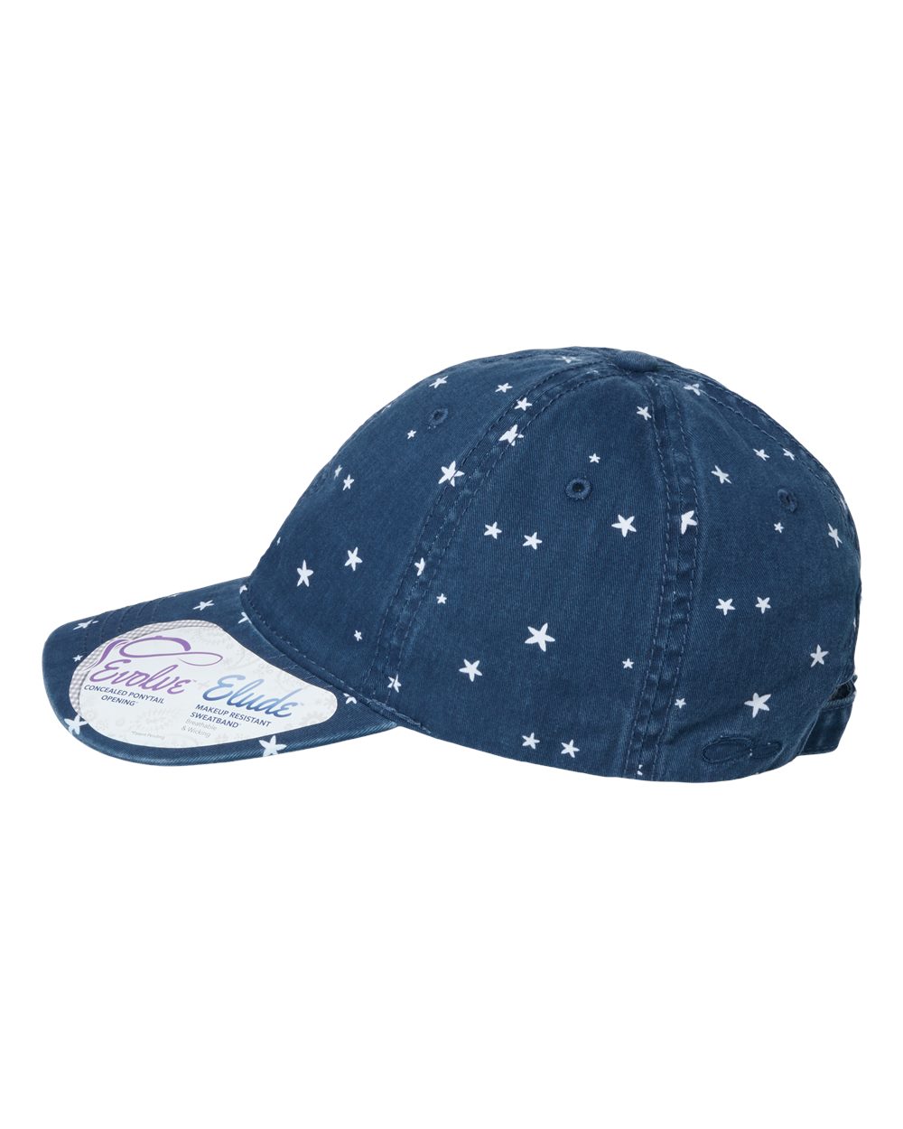 Women's Garment-Washed Fashion Print Cap - DirectSide - B97795110 - Navy/ White Stars