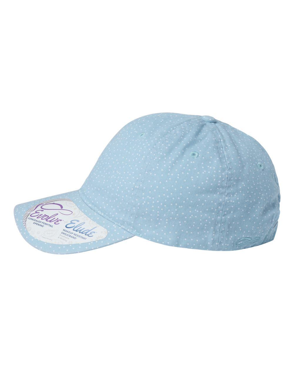 Women's Garment-Washed Fashion Print Cap - DirectSide - B97795250 - Light Blue/ White Polka Dots