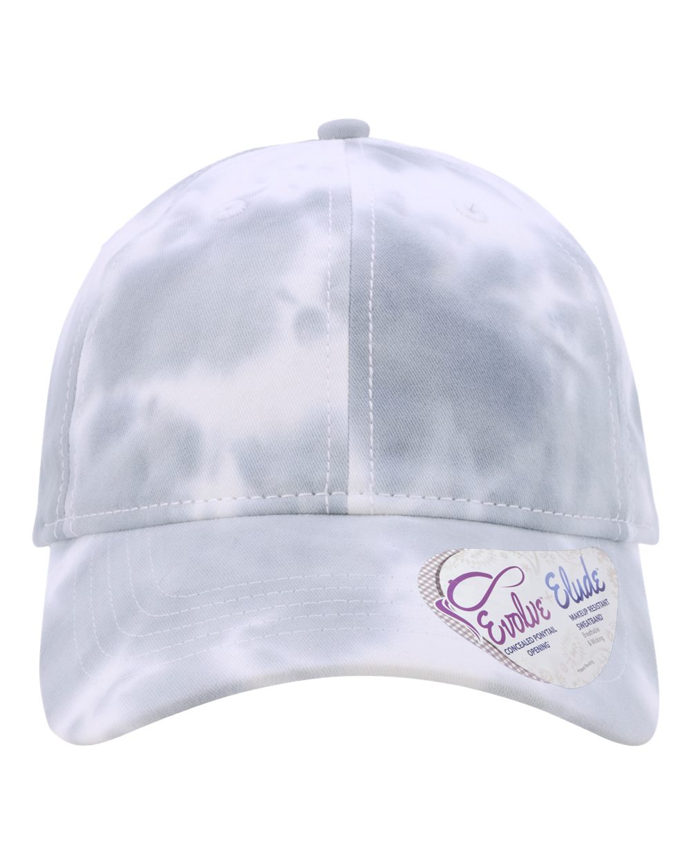 Women's Garment-Washed Fashion Print Cap - Front - B97795940 - Tie-Dye Slate Blue
