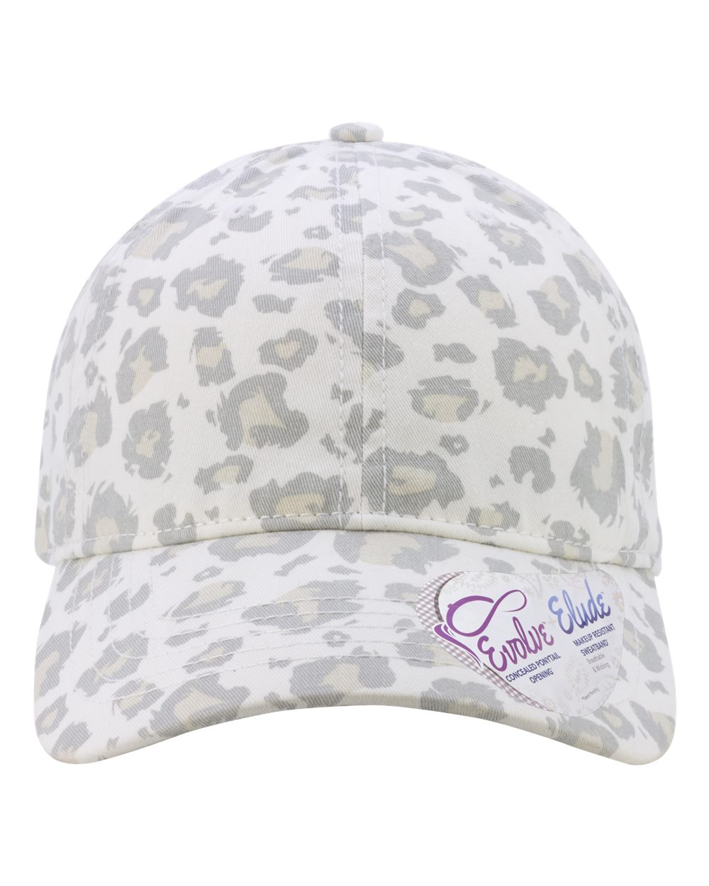 Women's Garment-Washed Fashion Print Cap - Front - B97795960 - Snow Leopard