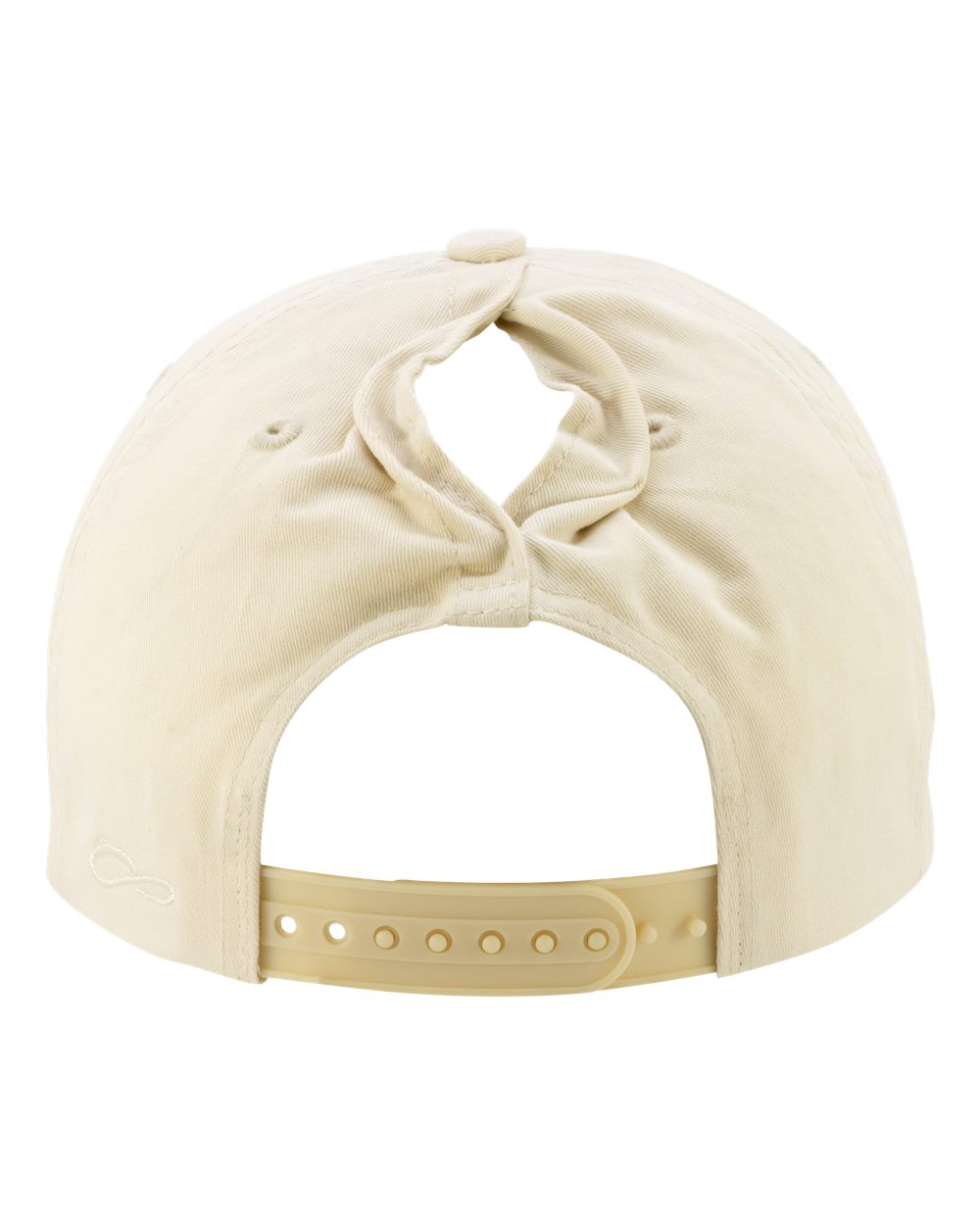 Women's Washed 5-Panel Rope Cap - Back - B34095240 - Vanilla/ Longhorn