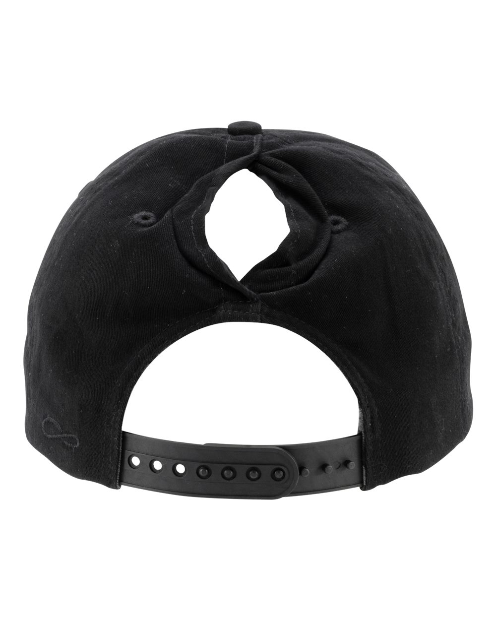 Women's Washed 5-Panel Rope Cap - Back - B34095500 - Black/ Black Leopard