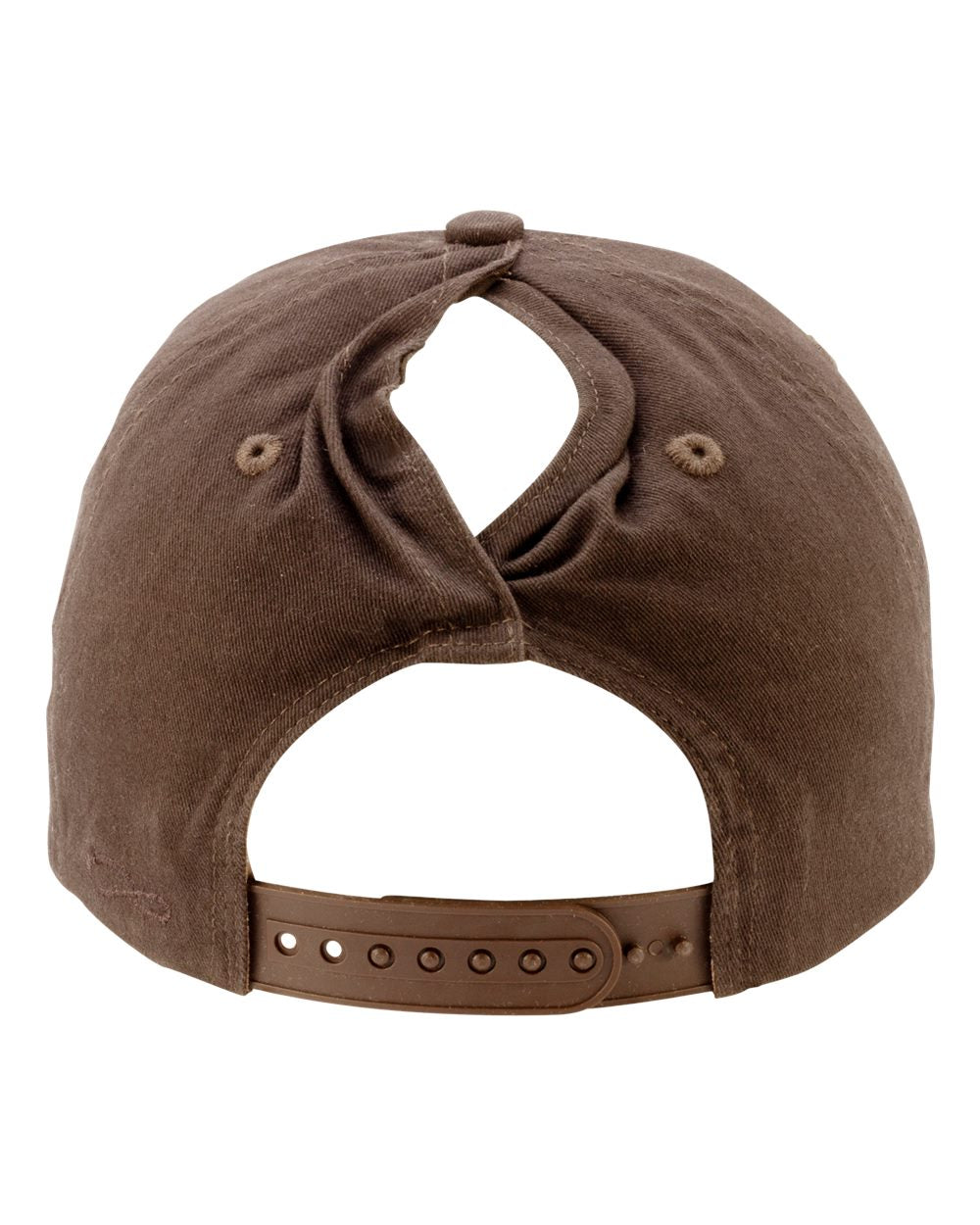 Women's Washed 5-Panel Rope Cap - Back - B34095600 - Chocolate/ Fawn