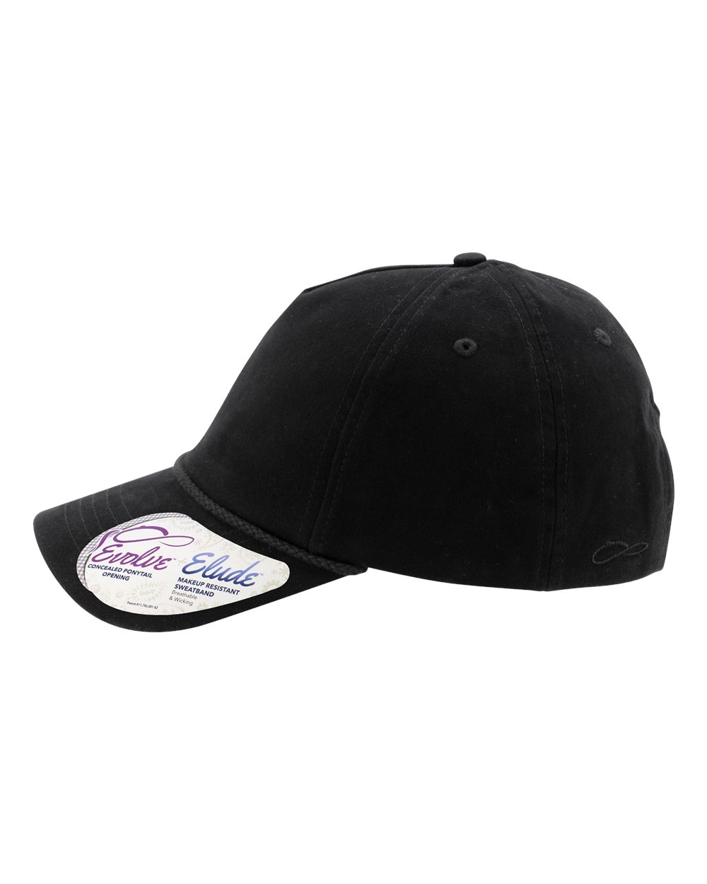 Women's Washed 5-Panel Rope Cap - DirectSide - B34095500 - Black/ Black Leopard
