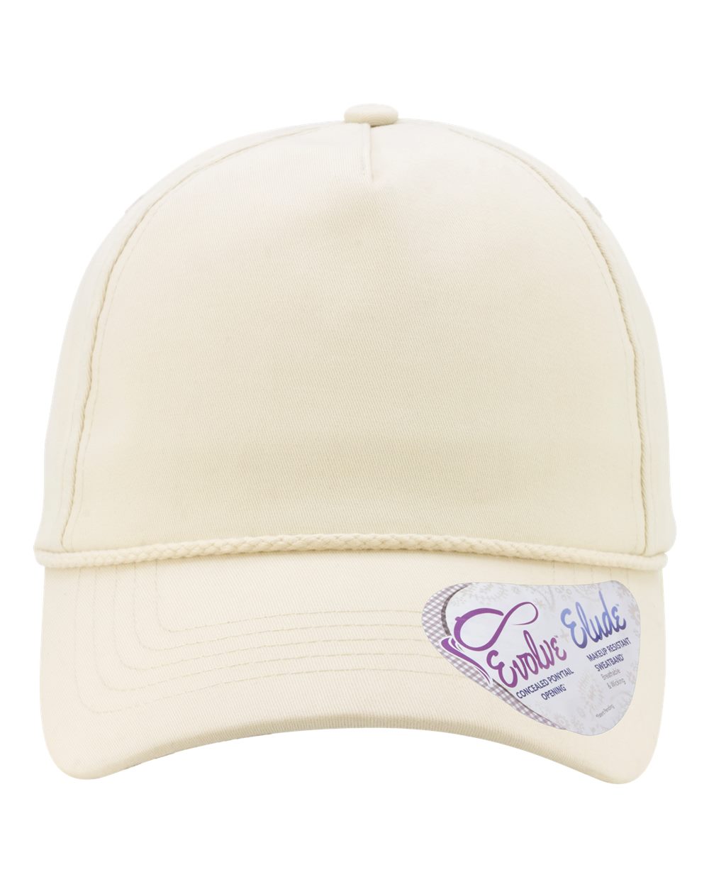 Women's Washed 5-Panel Rope Cap - Front - B34095240 - Vanilla/ Longhorn
