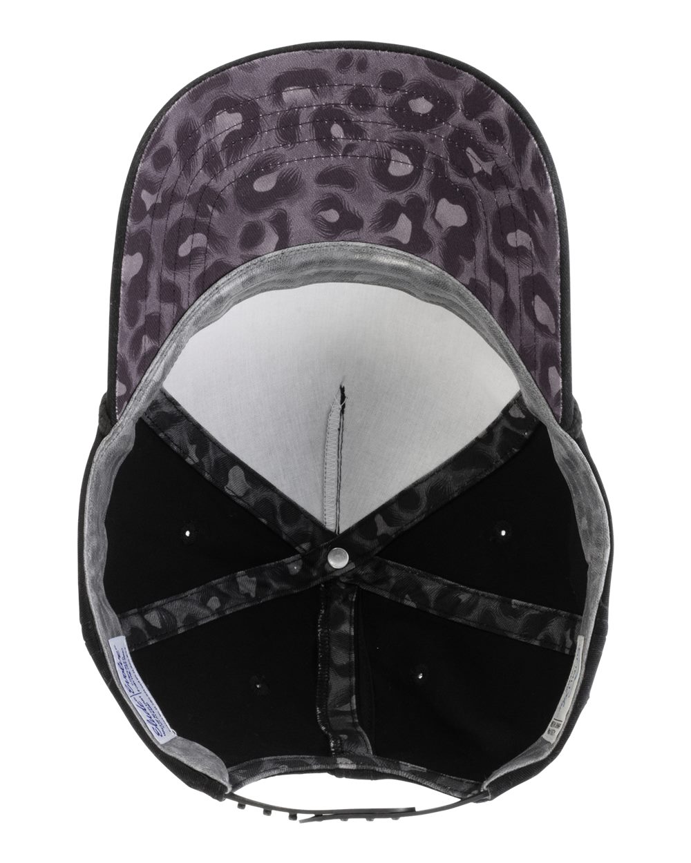 Women's Washed 5-Panel Rope Cap - Side - B34095500 - Black/ Black Leopard