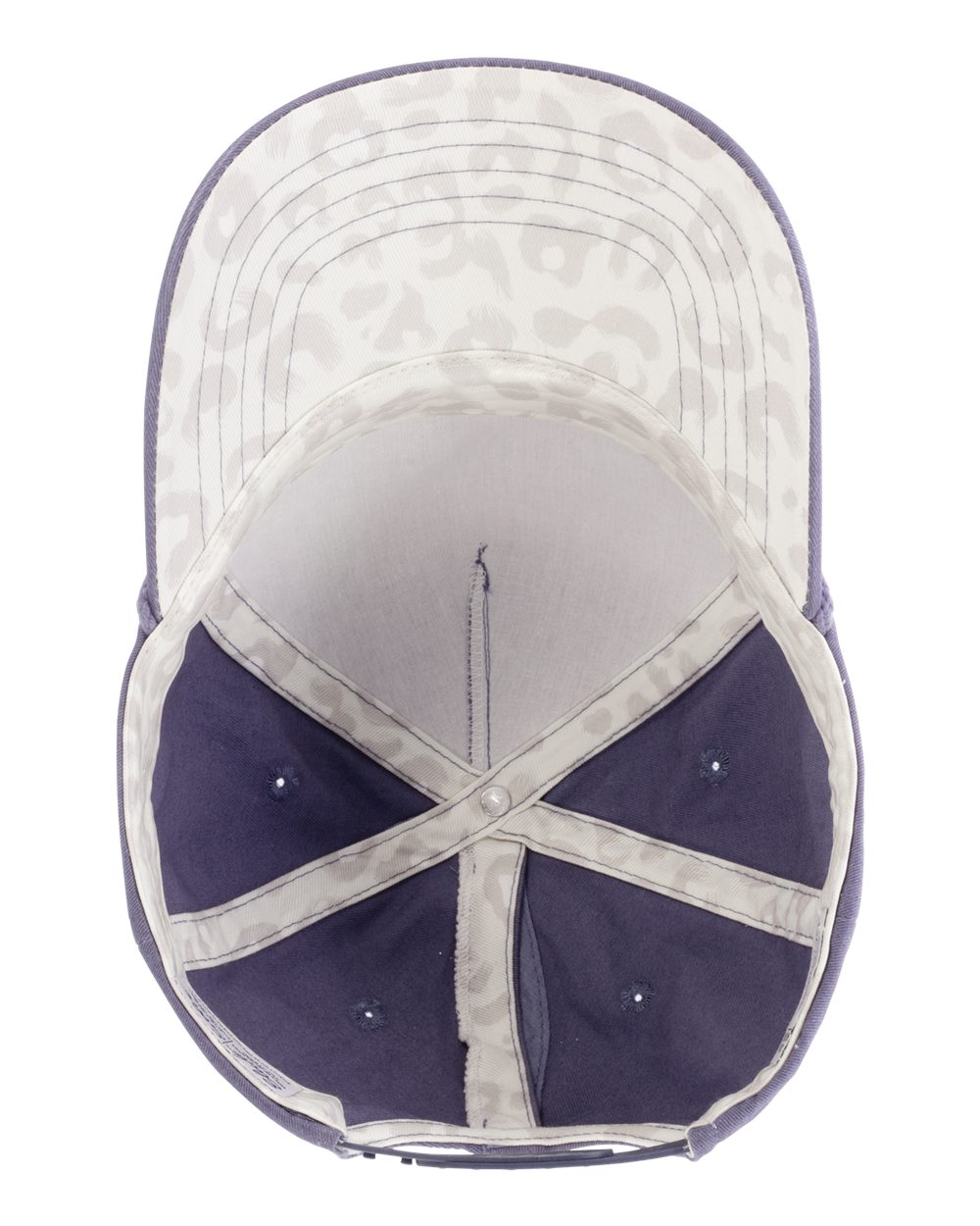Women's Washed 5-Panel Rope Cap - Side - B34095670 - Violet/ Snow Leopard