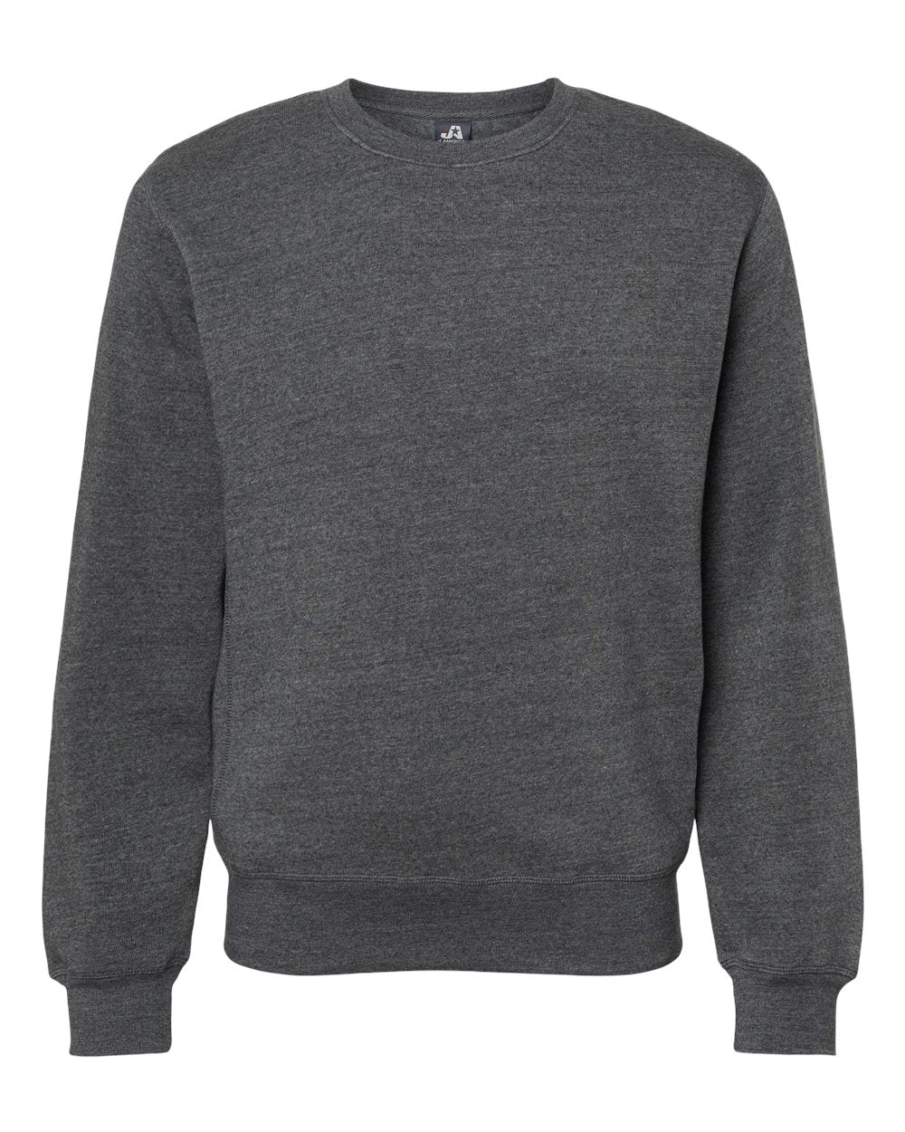 Unisex Triblend Fleece Crewneck Sweatshirt - Front - B08228103 - Black Triblend