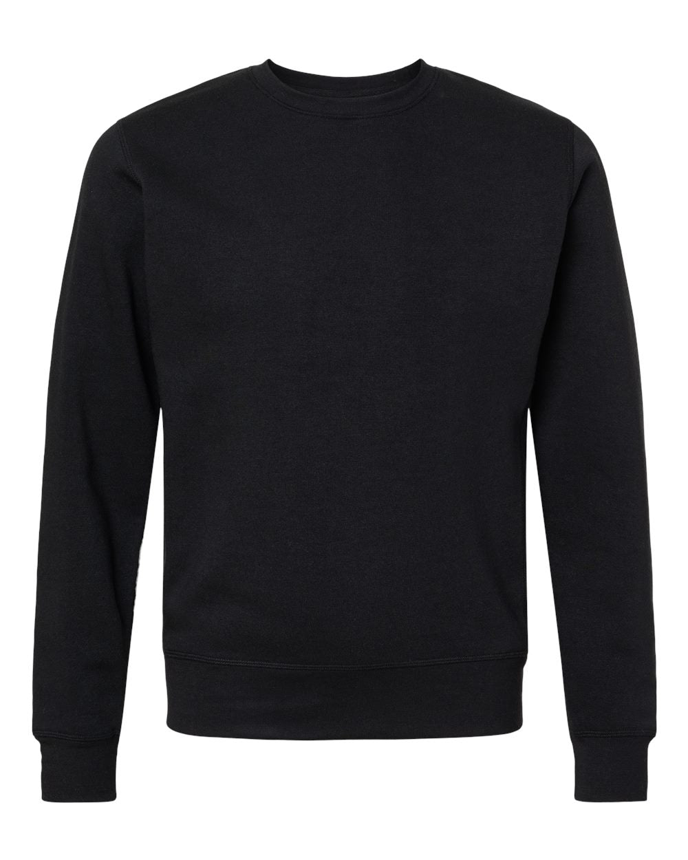 Unisex Triblend Fleece Crewneck Sweatshirt - Front - B08228503 - Black Solid