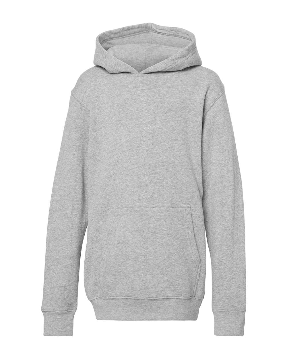 Youth Triblend Fleece Hooded Sweatshirt - Front - B08328354 - Grey Triblend