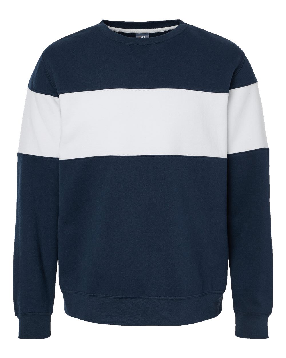 Unisex Varsity Fleece Crewneck Sweatshirt - Front - B12228652 - Navy