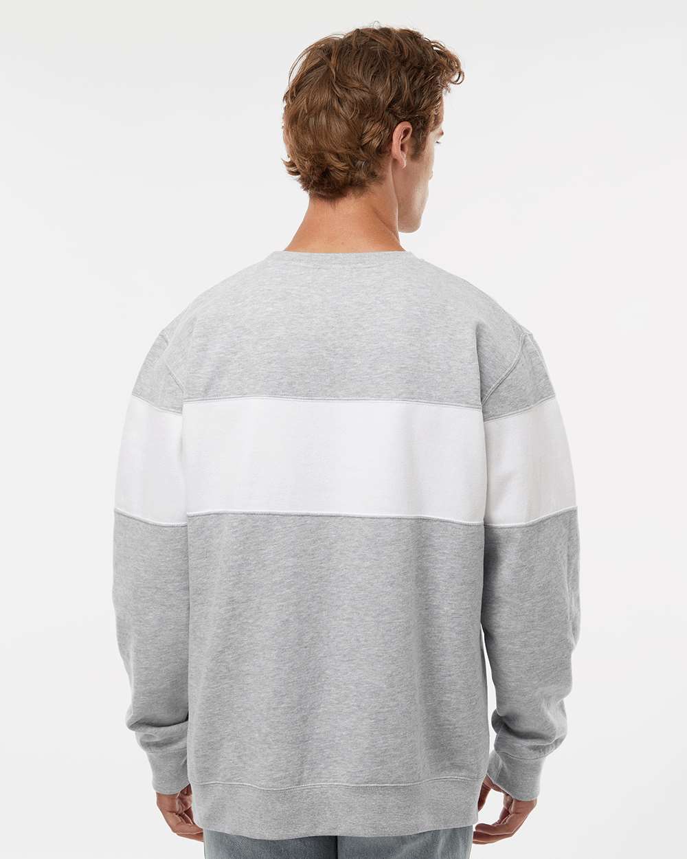Unisex Varsity Fleece Crewneck Sweatshirt - OnModelBack - B12228582 - Oxford