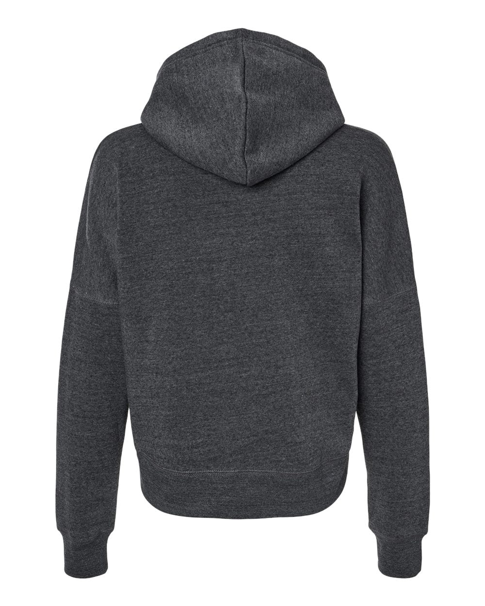 Women's Crop Hooded Sweatshirt - Back - B12428113 - Black Triblend