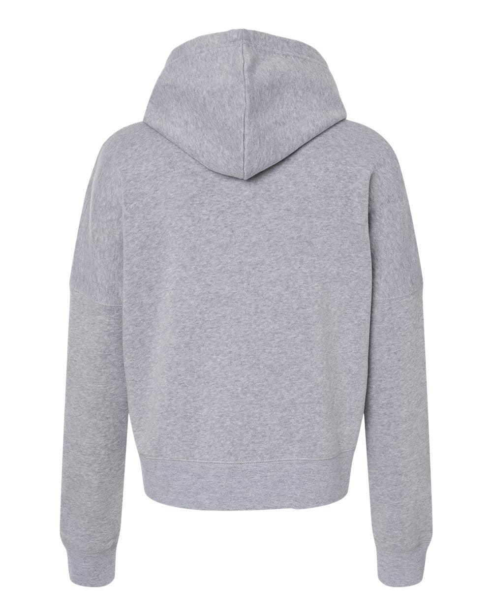 Women's Crop Hooded Sweatshirt - Back - B12428353 - Grey Triblend