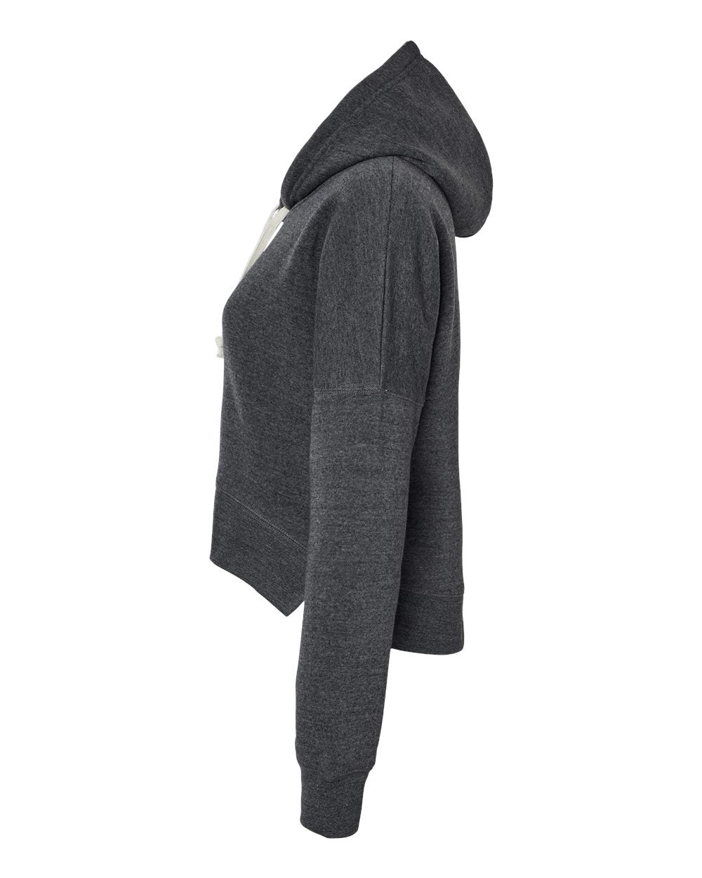 Women's Crop Hooded Sweatshirt - DirectSide - B12428113 - Black Triblend