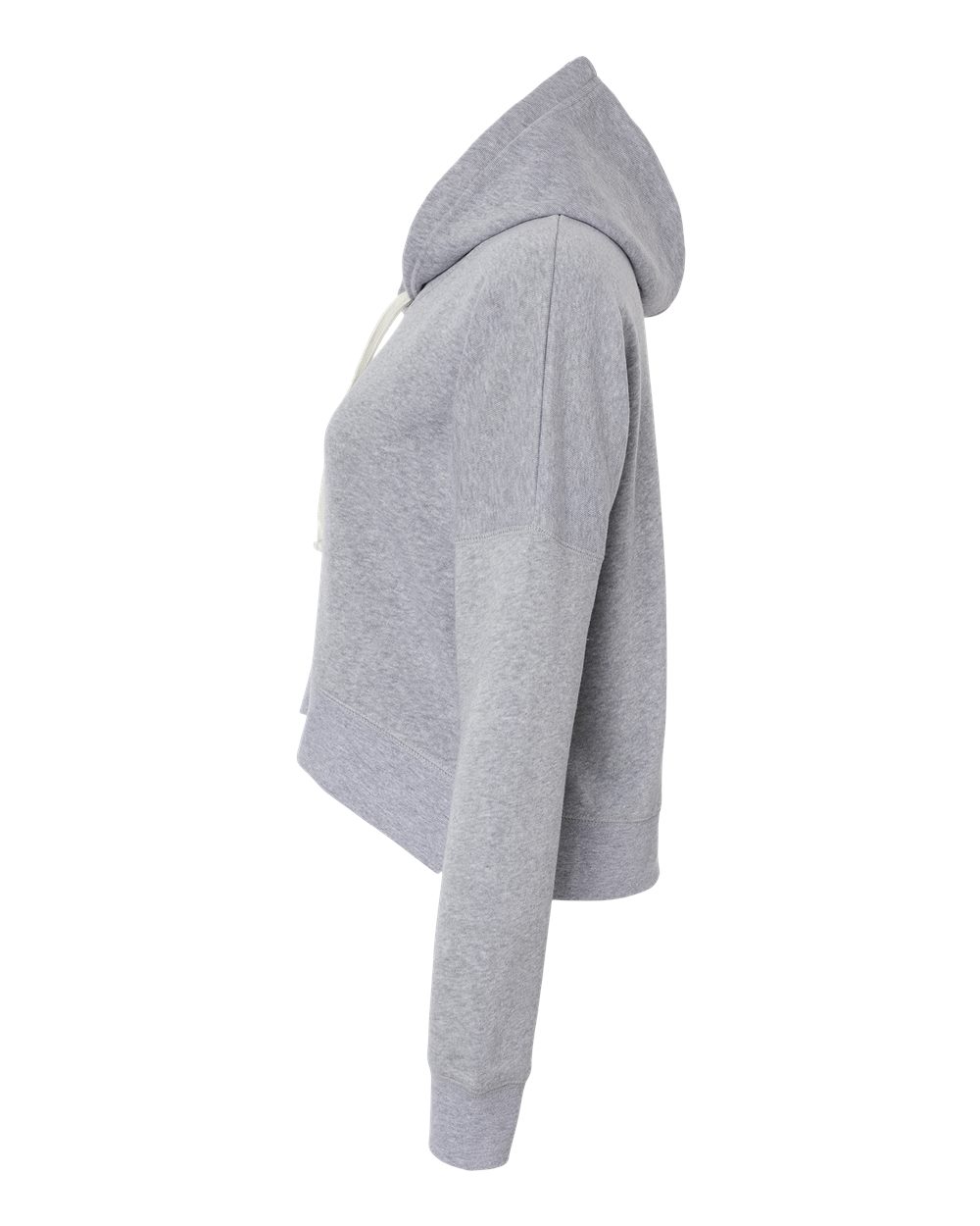 Women's Crop Hooded Sweatshirt - DirectSide - B12428353 - Grey Triblend
