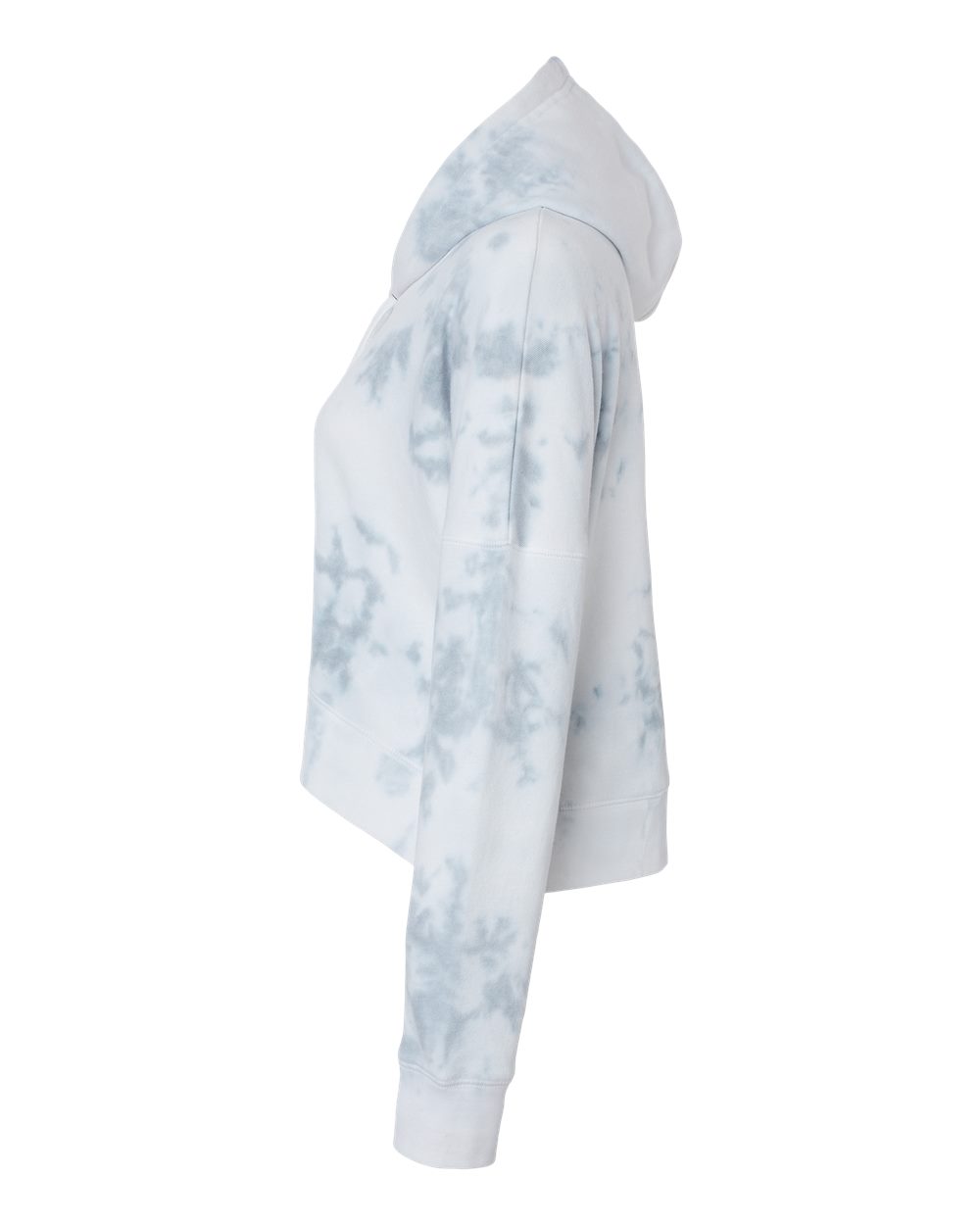 Women's Crop Hooded Sweatshirt - DirectSide - B12428583 - Grey Tie Dye