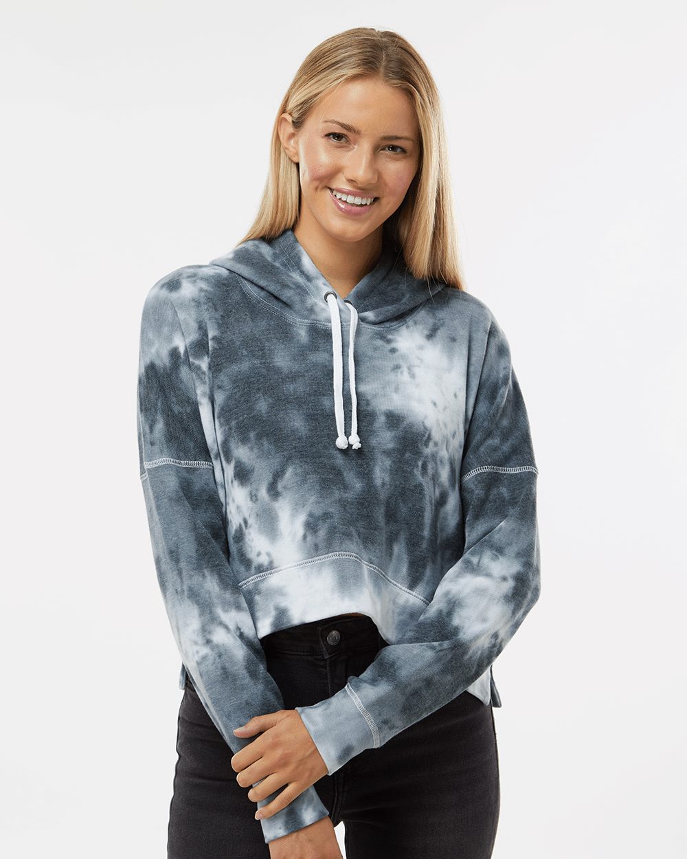 Women's Crop Hooded Sweatshirt - styleImage