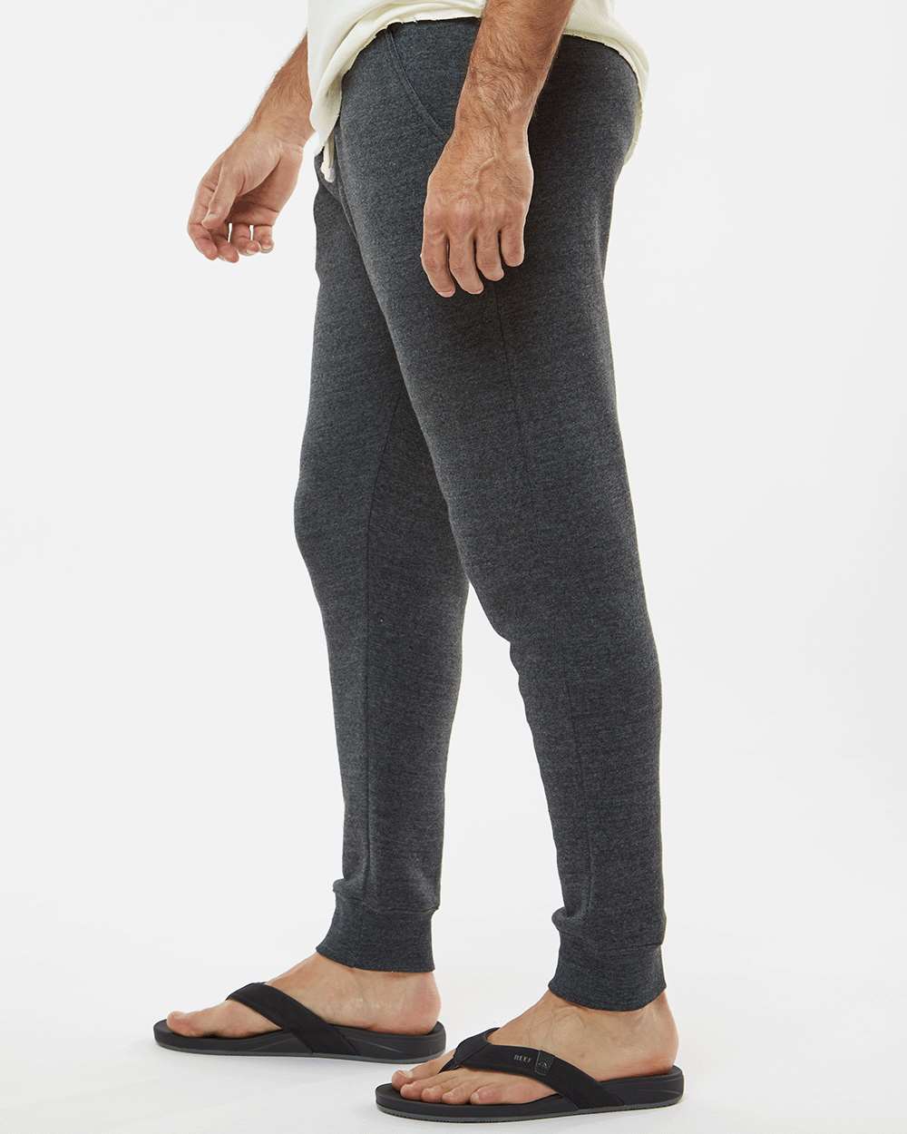 Unisex Triblend Fleece Joggers - OnModelSide - B12528102 - Black Triblend