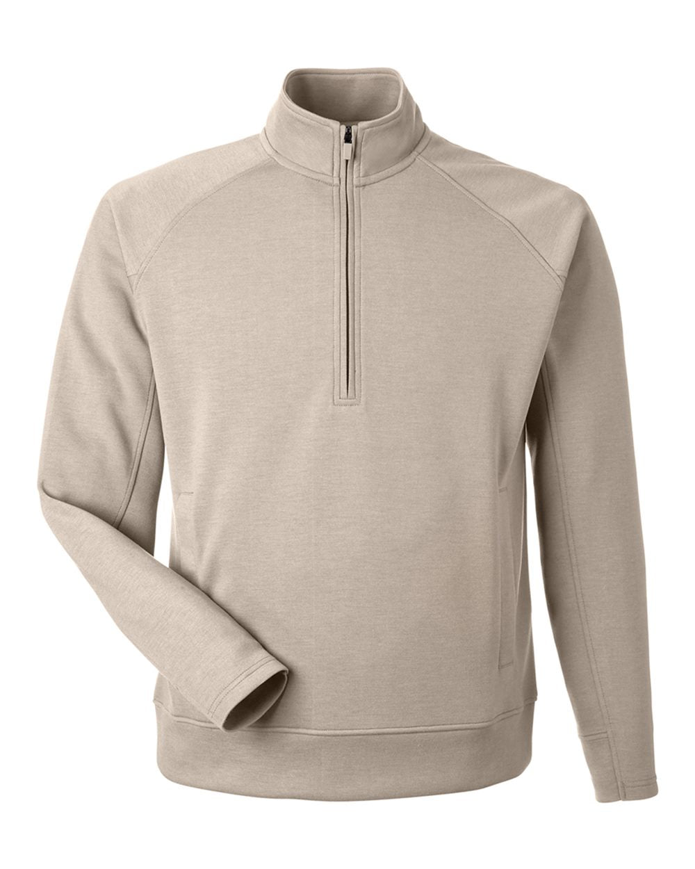 Unisex Apex Fleece Quarter-Zip Sweatshirt - Front - B18828363 - Mojave