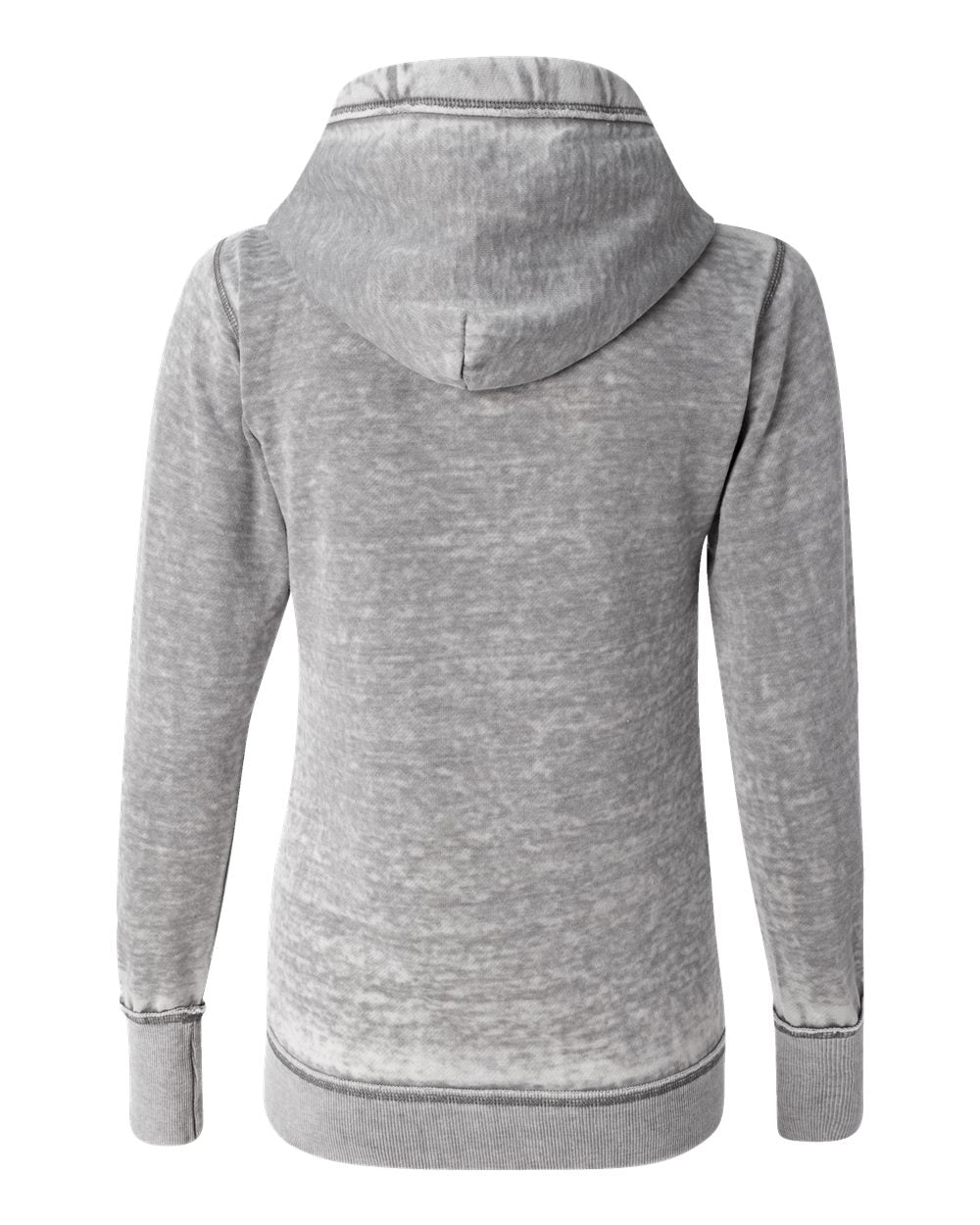Women's Zen Fleece Full-Zip Hooded Sweatshirt - Back - B88328092 - Cement
