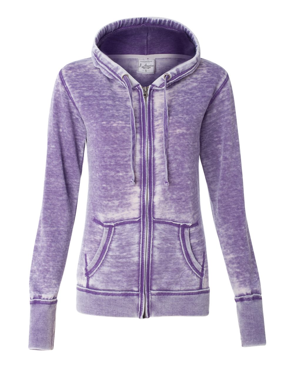 Women's Zen Fleece Full-Zip Hooded Sweatshirt - Front - B88328042 - Very Berry